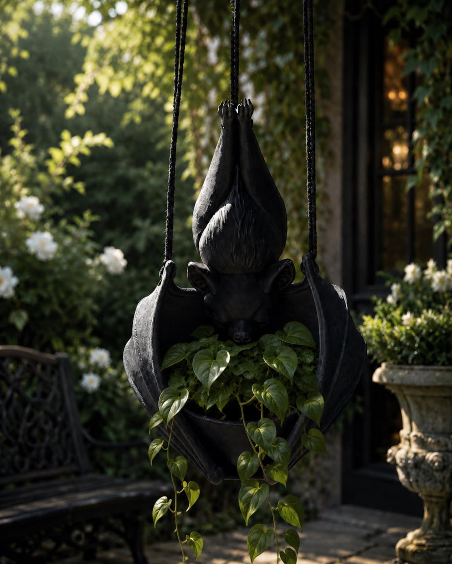 🦇 Hanging Bat Plant Pot🎃Spooky Garden Decor Planter