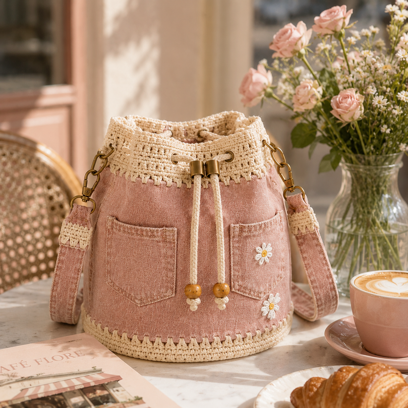 š„Last Day 49% OFF-Denim Crochet Bucket Bag