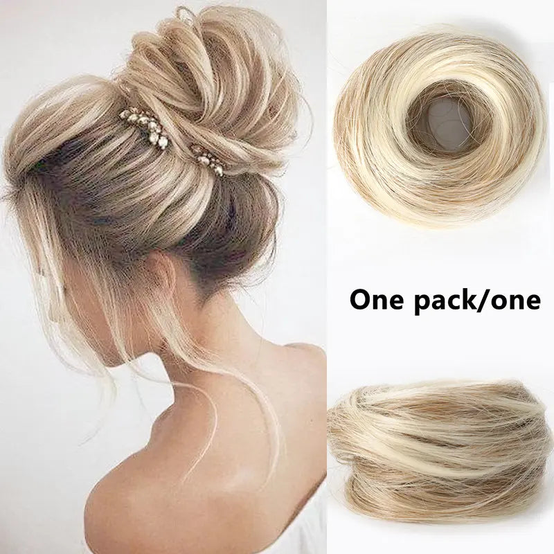 Synthetic Messy Bun Hair Piece for Women, Curly Updo Scrunchie Extension for Instant Volume and a High Crown💇♀️