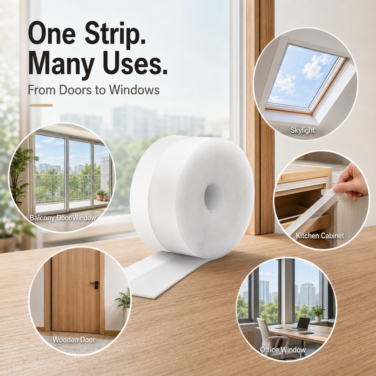 πͺ Weatherproof Door & Window Seal Strip β Stop Drafts, Dust & Water Gaps