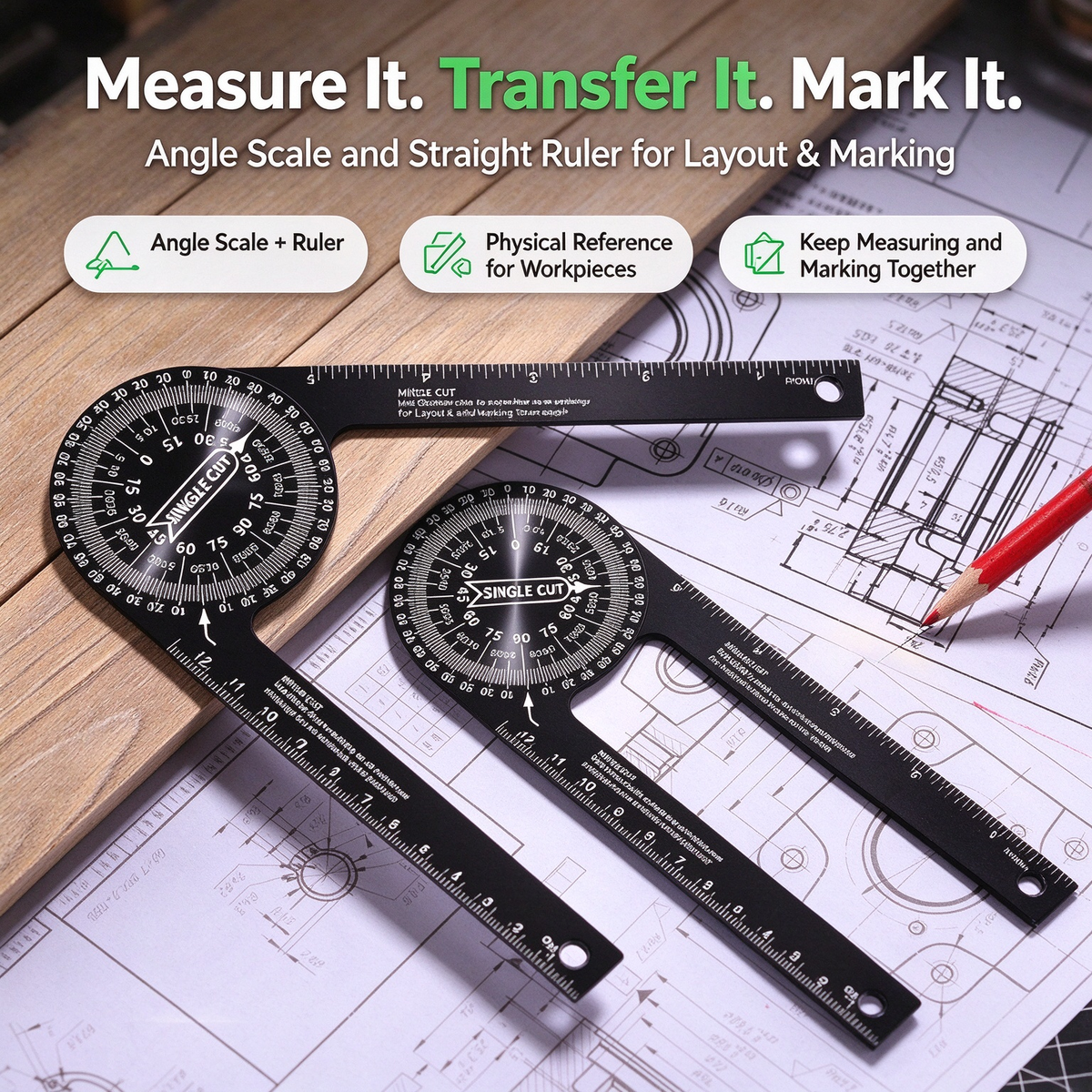 360Β° Adjustable Woodworking Angle Finder