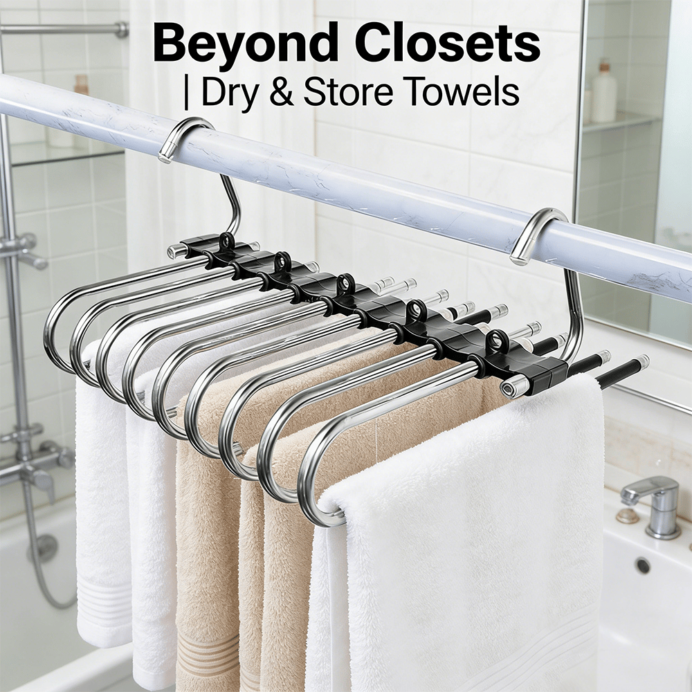 👖 9-Tier Space-Saving Pants Hangers – 2 Pack