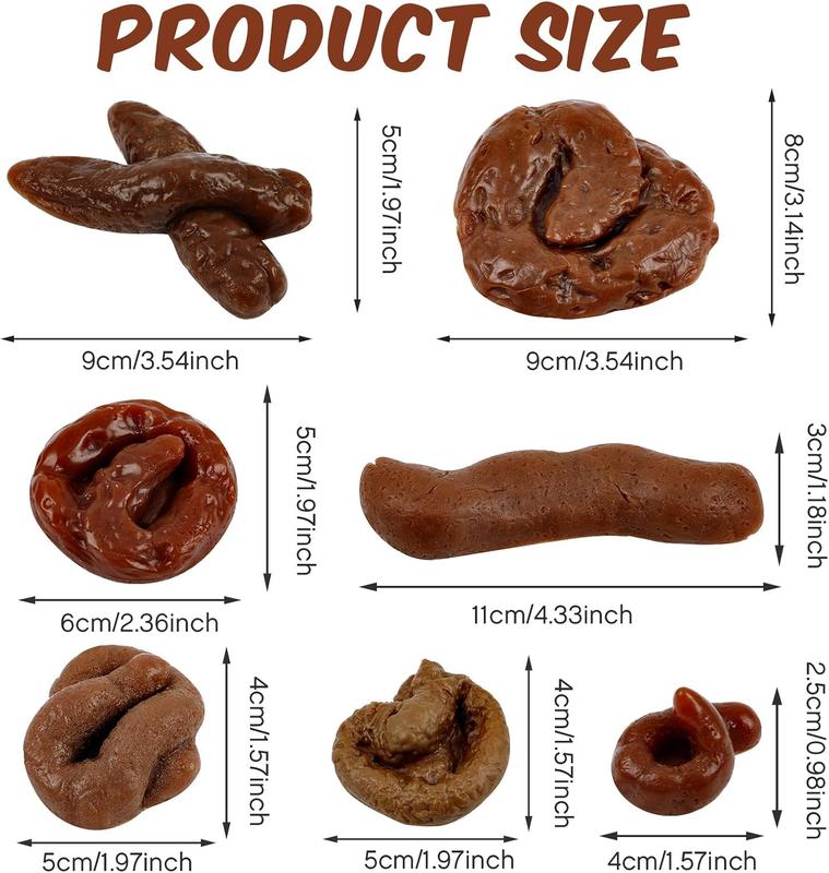 ๐7 Pcs Fake Poop, Realistic Prank Poop