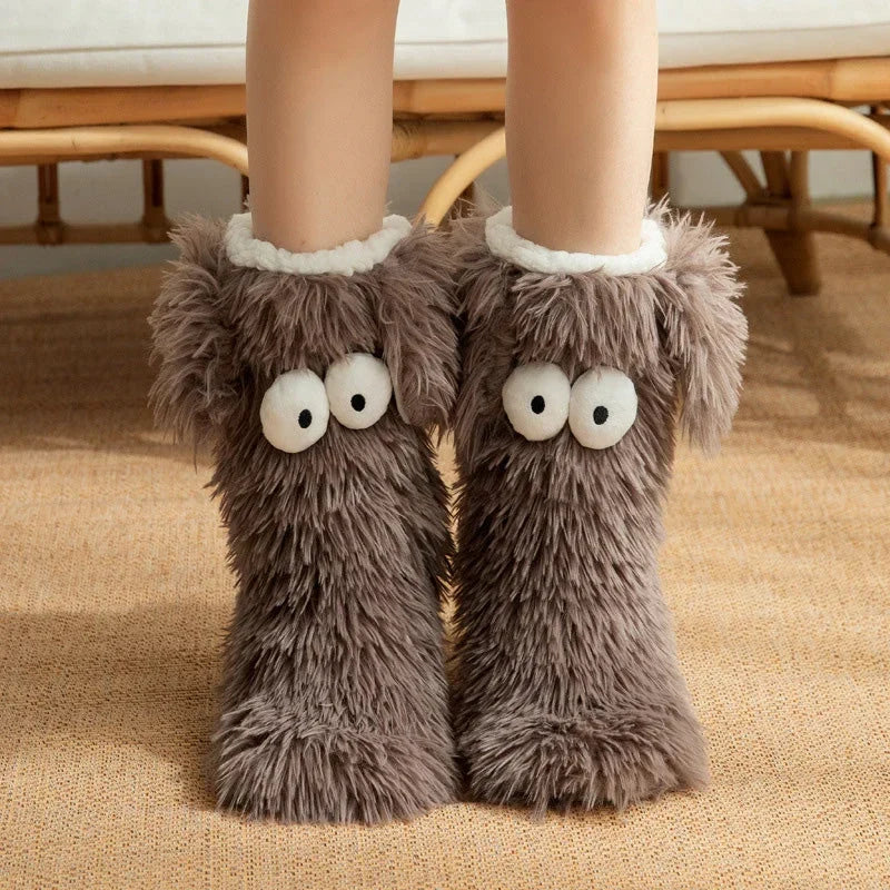 💗last Day Sale 50% Off⚡50k+ Sold💕women's Plush Slippers Socks Floor Socks Winter Home Indoor Thickened Fleece-lined Anti-slip Adult Women's Plush Snow Socks Shoe Covers