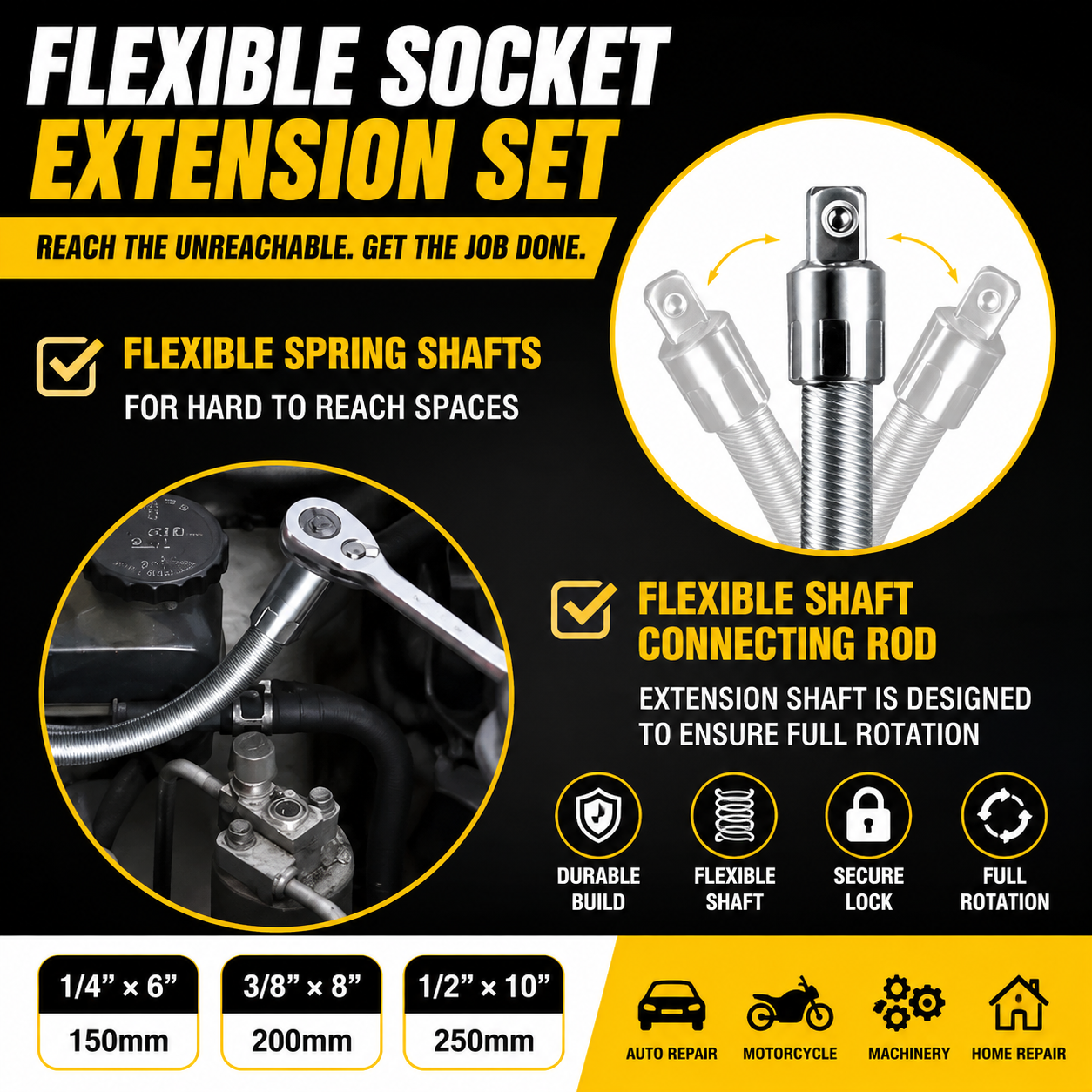 Hot sell Universal Flexible Wrench Socket Tool – High Torque & Tight Space Repair Adapter