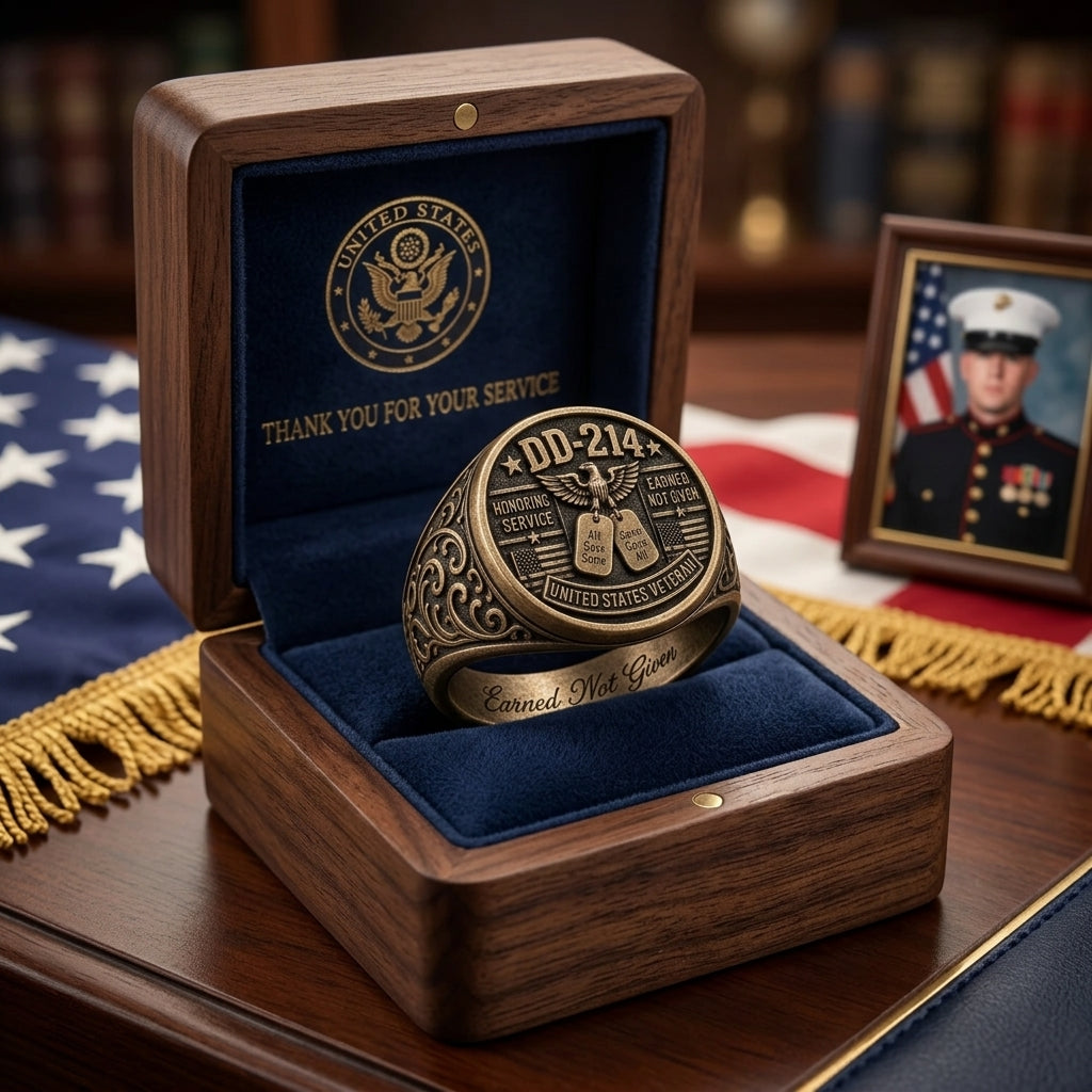 ποΈ DD-214 Veteran Honor Ring β EARNED NOT GIVEN
