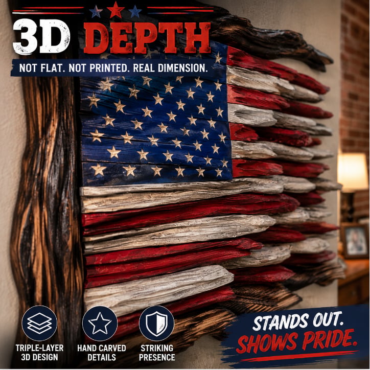 Handmade Wooden American Flag Wall Art đ„