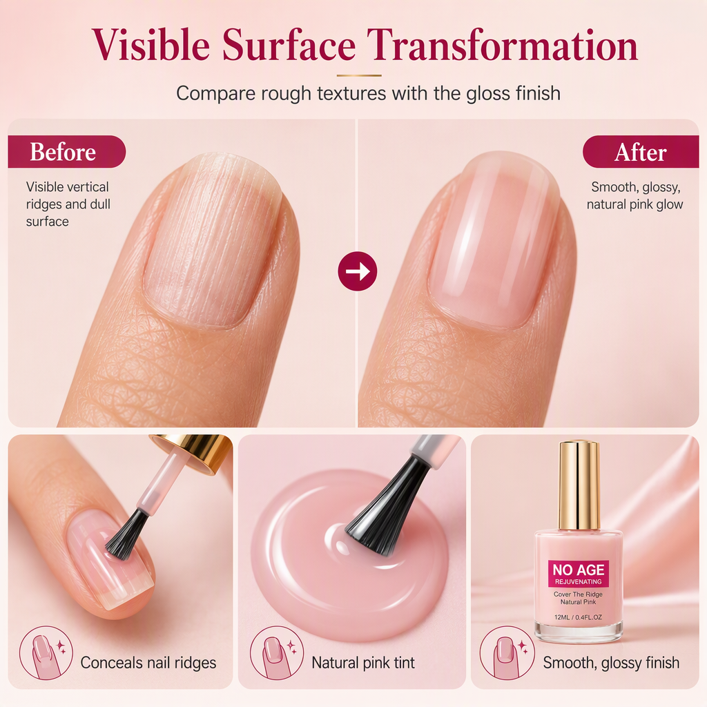 π
50% OFF NOW! Natural Pink Nail Ridge Filler 12ml, Rejuvenating Nail Smoothing Coat, Instantly Conceal Vertical Nail Ridges for Glossy Healthy Nails
