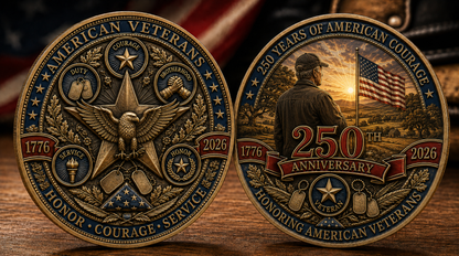 🔥 Last 30pcs🔥 🇺🇸 Limited Edition 250th Anniversary Commemorative Veteran Coin (1776-2026) | The Ultimate Keepsake & Challenge Coin 🦅