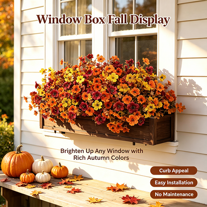🔥HOT SALE 50 % OFF🍂Fall Artificial Flower Halloween 12pcs, UV Resistant Colorful Fake Flower🍂