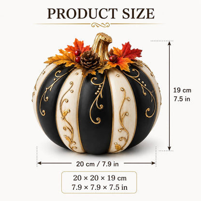 🔥HOT SALE - 🎃Lighted Black & Ivory Pumpkin Decor with Remote