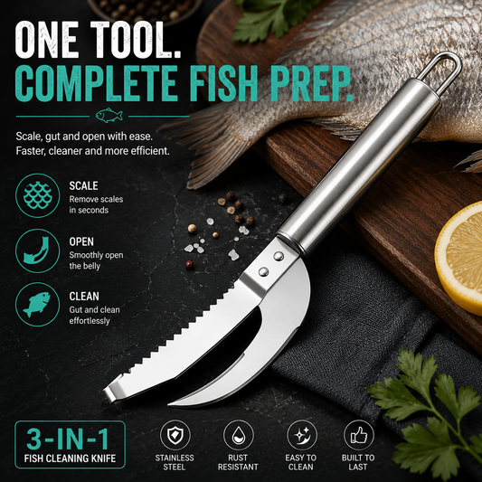 🐟 2026 Hot Sale 3-in-1 Fish Scaler & Cleaning Knife