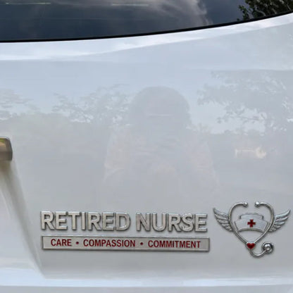 Retired Nurse Metal Car Emblem❤️