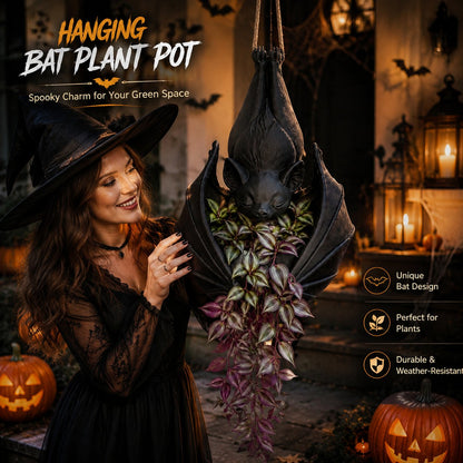 🦇 Hanging Bat Plant Pot🎃Spooky Garden Decor Planter