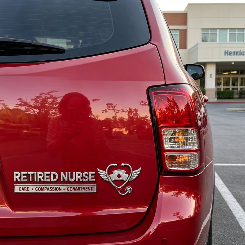 Retired Nurse Metal Car Emblem❤️