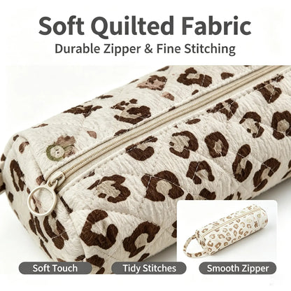 🎒Quilted Multi‐Purpose Storage Bag, Portable Zipper Cosmetic Makeup Pouch with Handle