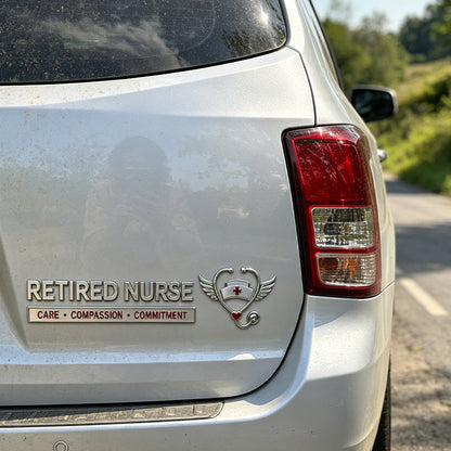 Retired Nurse Metal Car Emblem❤️