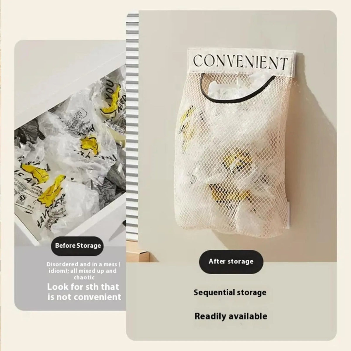 10PCS Grocery Garbage Bag Holder Trash Bag Dispenser Sticky Wall Mounted Mesh🛒