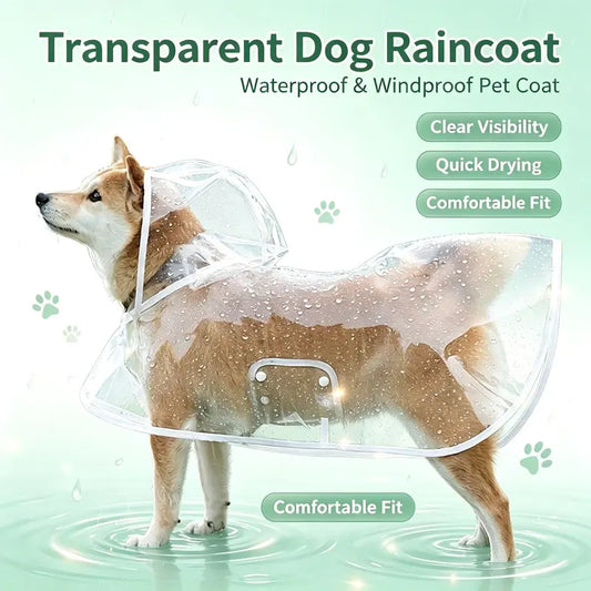 Transparent Thick Cape Dog Raincoat for Small Medium Dogs 🐶