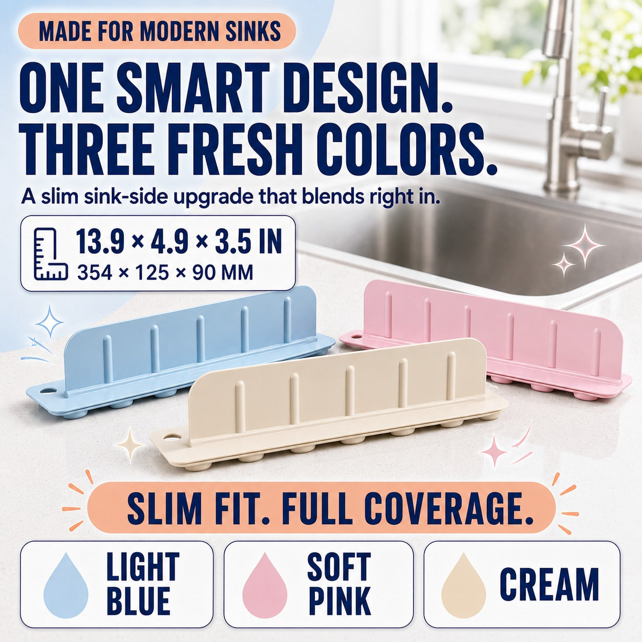 💦 2-in-1 Foldable Sink Splash Guard & Drain Organizer