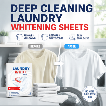 🔥BUY 1 GET 1 FREE 💥 Deep Cleaning Laundry Whitening Sheets ✨🧺 Powerful Stain Remover Brightening Fabric Laundry Cleaning Sheets