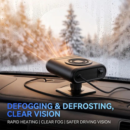 12V Portable Car Heater - 12v Power, Adjustable Defogging Windshield Demister 🚗