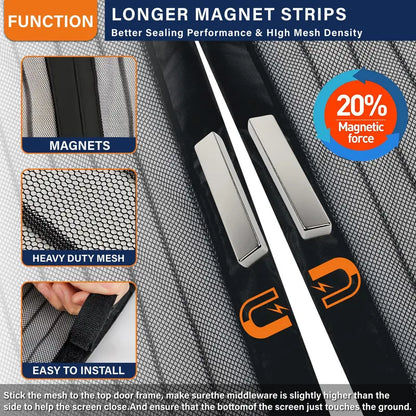 Premium Fiberglass Magnetic Screen Door Mesh