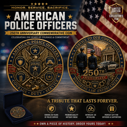 🎉🇺🇸 Limited Edition! 🔥🎁The Ultimate "Thank You" – 250th Anniversary American Police Officer Commemorative Coin (1776-2026) 🦅