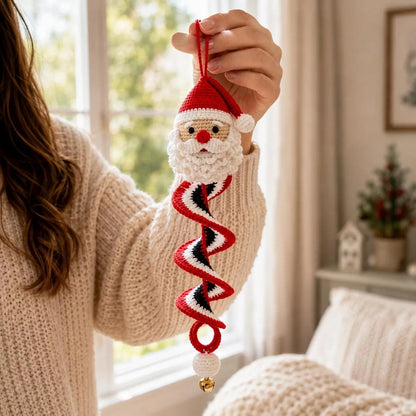 ☃️ Crochet Snowman Spiral Ornament DIY Kit | Complete Beginner-Friendly Set with Soft Yarn, Crochet Hook, Festive Beads, Snowflakes & Step-by-Step Guide 🧶🎄✨