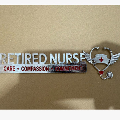 Retired Nurse Metal Car Emblem❤️