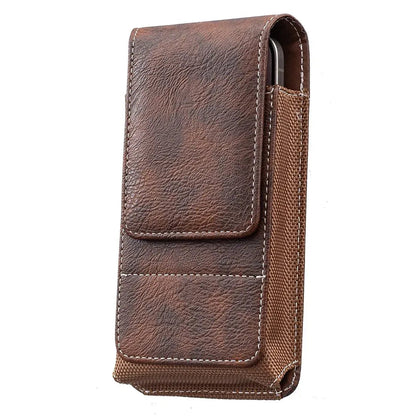 🔥Waist Belt Cell Phone Pouch 📱 Multi-Pocket Leather Holster with Card Holder