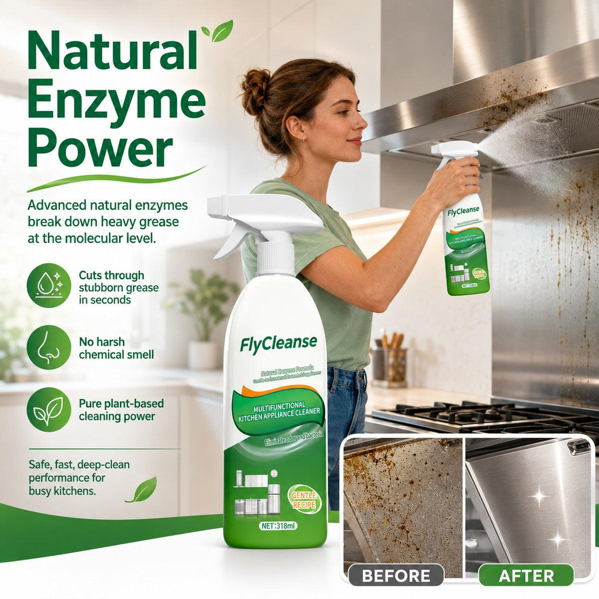 🎉🌿 Natural Enzyme Kitchen Spray