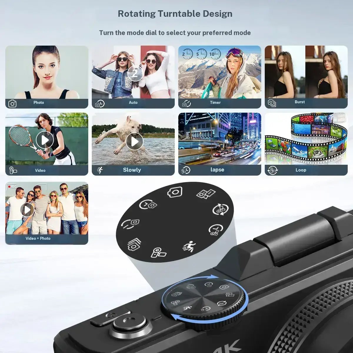 WIKICO 4K Digital Camera, 64MP Photography Camera with 180 Degree Flip Screen and 18X Zoom