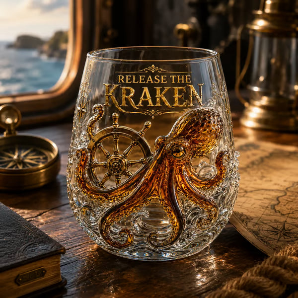 Release The Kraken Pirate Glass Collection — 3-Piece Legendary Ocean Treasure Set - KRAKEN RISE GLass
