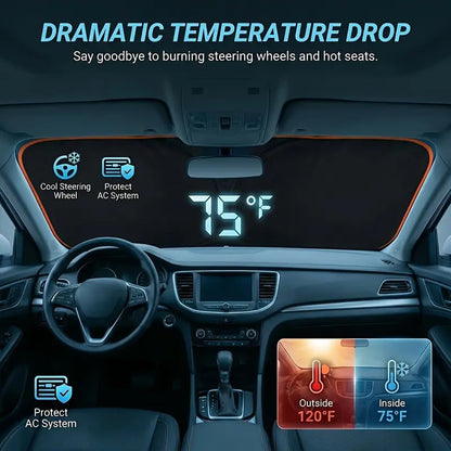 2026 New Portable Heat-Insulating Vehicle Sunshade, Upgraded Thickened Front Window Sun Shade☀️