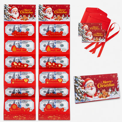 Christmas Cash Gift Envelope – 6-Slot Folding Money Holder for Holiday Gifting