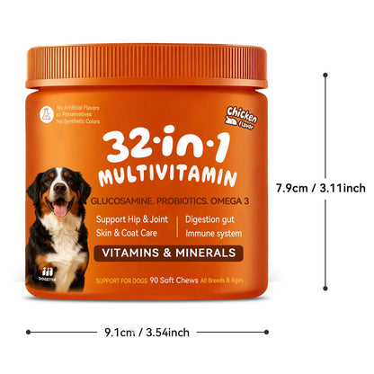 🐶 32-IN-1 ALL-IN-ONE MULTIVITAMIN CHEWS FOR DOGS