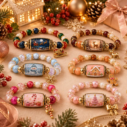🎄 Limited Edition Christmas Story Beaded Bracelet Set | Holiday Gift Jewelry