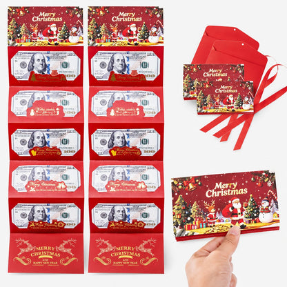 Christmas Cash Gift Envelope – 6-Slot Folding Money Holder for Holiday Gifting