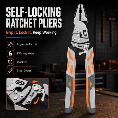 🔥 49% OFF — Heavy-Duty Self-Locking Ratchet Pliers 🔧💪