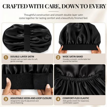 Bonnet for Men Hair Bonnet for Sleeping Double Layer Satin Bonnets 😴