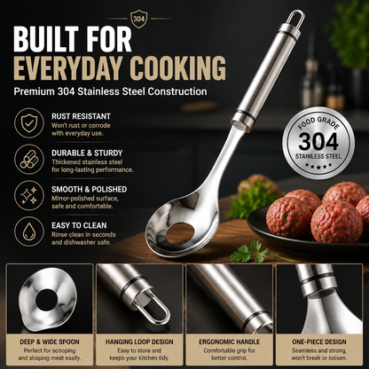 Stainless Steel Meatball Maker Spoon – Make Perfect Meatballs Without Messy Hands