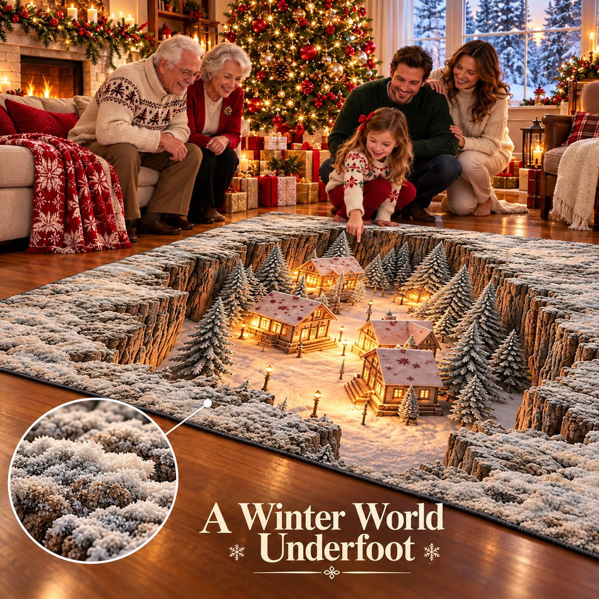 ✨Optical Illusion Christmas Scene Rug | Bring A Hidden Winter Village