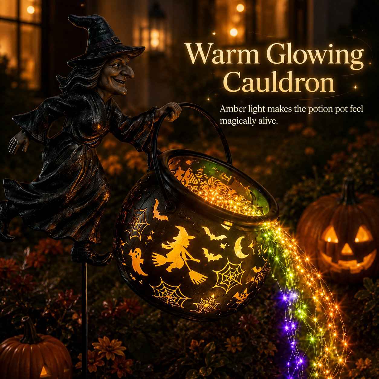 🔥Early Halloween Hot Sale 49% OFF🧙‍♀️Halloween Witch Cauldron Garden Light