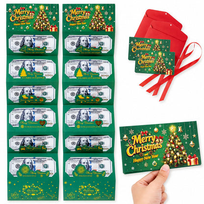 Christmas Cash Gift Envelope – 6-Slot Folding Money Holder for Holiday Gifting