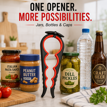 🔥 Open Tight Lids with Ease | 4-in-1 Multi-Function Jar Opener