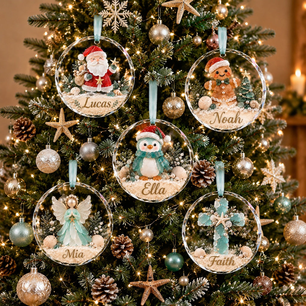 🎄✨Personalized Coastal Beach Christmas Ornament