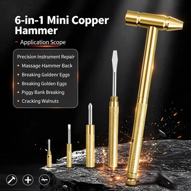 6 in 1 Mini Multifunction Hammer & Screwdriver Hand Tools Ideal ⚒️