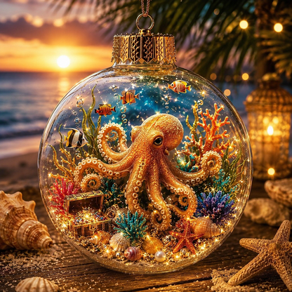 🌊Summer Ocean Animal Lighted Diorama Ornament – 🎁8 Magical Coastal Designs