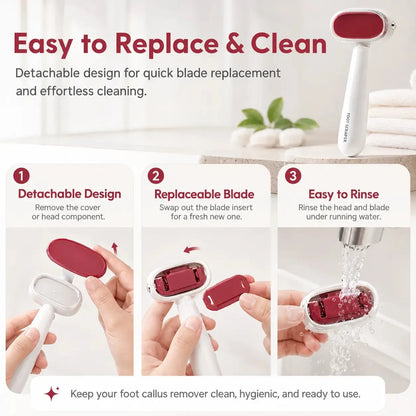 Dual‐Sided Foot Callus Remover, Replaceable Stainless Steel Blade Foot Scraper 🦶